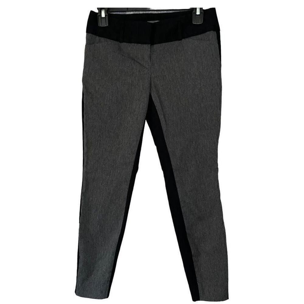 The Limited Exact Stretch Skinny Pants Grey Black Colorblock Womens 2 Petite